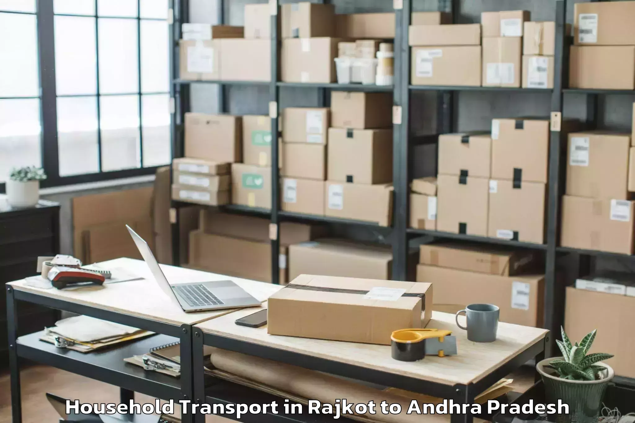 Book Rajkot to Etcherla Household Transport Online